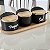 KIT SALEIROS COM BANDEJA E TAMPA BAMBU HATTAN PRETO 350ML - Imagem 4