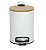 LIXEIRA COM PEDAL TAMPA  BAMBU BRANCA 5L - Imagem 1