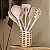 KIT UTENSÍLIOS DE SILICONE E BAMBU ANTIDERRAPANTE ROSA 8 PEÇAS - Imagem 1