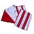 KIT PANO DE PRATO 4 UNIDADES VERMELHO E BRANCO - Imagem 1