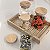 KIT 4 POTES AMOR COM TAMPA E BANDEJA PALHINHA DE BAMBU - Imagem 2