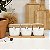 KIT 3 SALEIROS DE PORCELANA COM BANDEJA DE BAMBU - Imagem 1