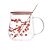 CANECA DE VIDRO COM TAMPA E COLHER FLORES 500ML - Imagem 4
