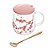 CANECA DE VIDRO COM TAMPA E COLHER FLORES 500ML - Imagem 3