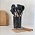 KIT UTENSÍLIOS DE SILICONE E BAMBU CINZA  CHUMBO 12 PEÇAS - Imagem 2