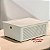 CESTO ORGANIZADOR FLOW BEGE COM TAMPA 34X27CM - Imagem 3