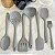 KIT UTENSÍLIOS DE SILICONE E BAMBU CINZA 9 PEÇAS - Imagem 2
