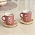CONJUNTO CANECAS COM PIRES PORCELANA FLORES 2 UN 170ML - Imagem 1
