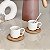 CONJUNTO 2 XÍCARAS DE CAFÉ CERÂMICA E BAMBU GRANFINE 90ML - Imagem 1