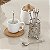 CONJUNTO 6 COLHERES DE ZAMAC E CRISTAL COM SUPORTE CAFÉ - Imagem 1