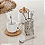 CONJUNTO 6 COLHERES DE ZAMAC E CRISTAL COM SUPORTE CAFÉ - Imagem 3