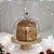 PORTA PANETONE DE VIDRO E BAMBU COM PÉ FELIZ NATAL - Imagem 3
