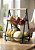 FRUTEIRA DUPLA DE METAL COM ALÇA DE BAMBU PRETA 34X36X52CM - Imagem 1