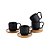 CONJUNTO 4 XÍCARAS DE CAFÉ CERÂMICA PRETA  E BAMBU GRANFINE 90ML - Imagem 4
