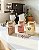 KIT SORRISO 3 POTES QUADRADO DE VIDRO COM COLHER DE BAMBU 310ML - Imagem 3