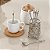 CONJUNTO 6 COLHERES DE ZAMAC COM SUPORTE 14CM - Imagem 1