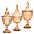 POTICHE DECORATIVO COM PÉ DE CRISTAL DE CHUMBO DUBLIN ÂMBAR 11,5X24,5CM - Imagem 7