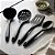 COMBO 4 PEÇAS DE SILICONE CONCHA COLHER ESCUMADEIRA ESPATULA PRETO - Imagem 1