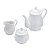 CONJUNTO 3 PEÇAS PARA CHÁ DE PORCELANA FANCY BRANCO - Imagem 2