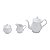 CONJUNTO 3 PEÇAS PARA CHÁ DE PORCELANA FANCY BRANCO - Imagem 4