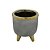VASO DECORATIVO EM CIMENTO CINZA E DOURADO - Imagem 1