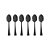 CONJUNTO 6 COLHERES AÇO INOX PARA CAFÉ BERNA PRETO - Imagem 3