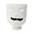 CACHEPOT HOMEM COM BIGODE PRETO EM PORCELANA - Imagem 1