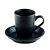CONJUNTO 4 XÍCARAS EM CERÂMICA PARA CAFÉ COM PIRES PRETO - Imagem 1