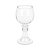 VASO DE VIDRO DECORATIVO COM PÉ TRANSPARENTE E LINHAS EM DETALHE - Imagem 1
