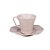 CONJUNTO 6 XICARAS PARA CHÁ COM PIRES DE PORCELANA BERGAMA LILAC - Imagem 1
