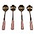 CONJUNTO 4 COLHER AÇO INOX FLOR ROSA E DOURADO - Imagem 1