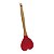 COLHER DE SILICONE COM CABO DE BAMBU HEART  CHARMY VERMELHO - Imagem 1