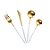 CONJUNTO 4  TALHERES BICOLOR  INOX DOURADO E BRANCO - Imagem 1