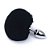 Plug anal médio de aço prata com pompom - Imagem 2