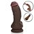 Pênis Premium Curvado Marrom com Ventosa 20,7x5,3cm - Imagem 1
