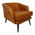 Poltrona Savoy Couro Legítimo Caramelo Envelhecido - Imagem 1