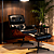Poltrona e Puff Charles Eames Couro Envelhecido Preto - Imagem 1