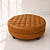 Puff Chesterfield Redondo em Couro Envelhecido Caramelo - Imagem 1