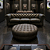 Puff Chesterfield Redondo em Couro Envelhecido Grafite - Imagem 4