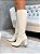 Bota Feminina Mia Cano longo Off-White Liso - Imagem 6