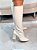 Bota Feminina Mia Cano longo Off-White Liso - Imagem 11