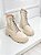 Coturno Feminino Alana Off-white strass Em couro - Imagem 1