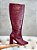 Bota Feminina Mia Cano longo Cherry croco - Imagem 11