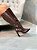 Bota Feminina Louise Cano Longo Marrom Croco Em couro legítimo - Imagem 9
