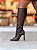 Bota Feminina Louise Cano Longo Marrom Croco Em couro legítimo - Imagem 8
