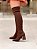 Bota Feminina Over Agatha Marrom Em meia - Imagem 1