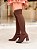 Bota Feminina Over Agatha Marrom Em meia - Imagem 8