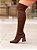 Bota Feminina Over Agatha Marrom Em meia - Imagem 5