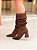 Bota Feminina Over Agatha Marrom Em meia - Imagem 6