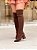Bota Feminina Over Agatha Marrom Em meia - Imagem 9